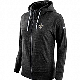 Women's Nike Saints Fresh Logo Black Full Zip Hoodie,baseball caps,new era cap wholesale,wholesale hats